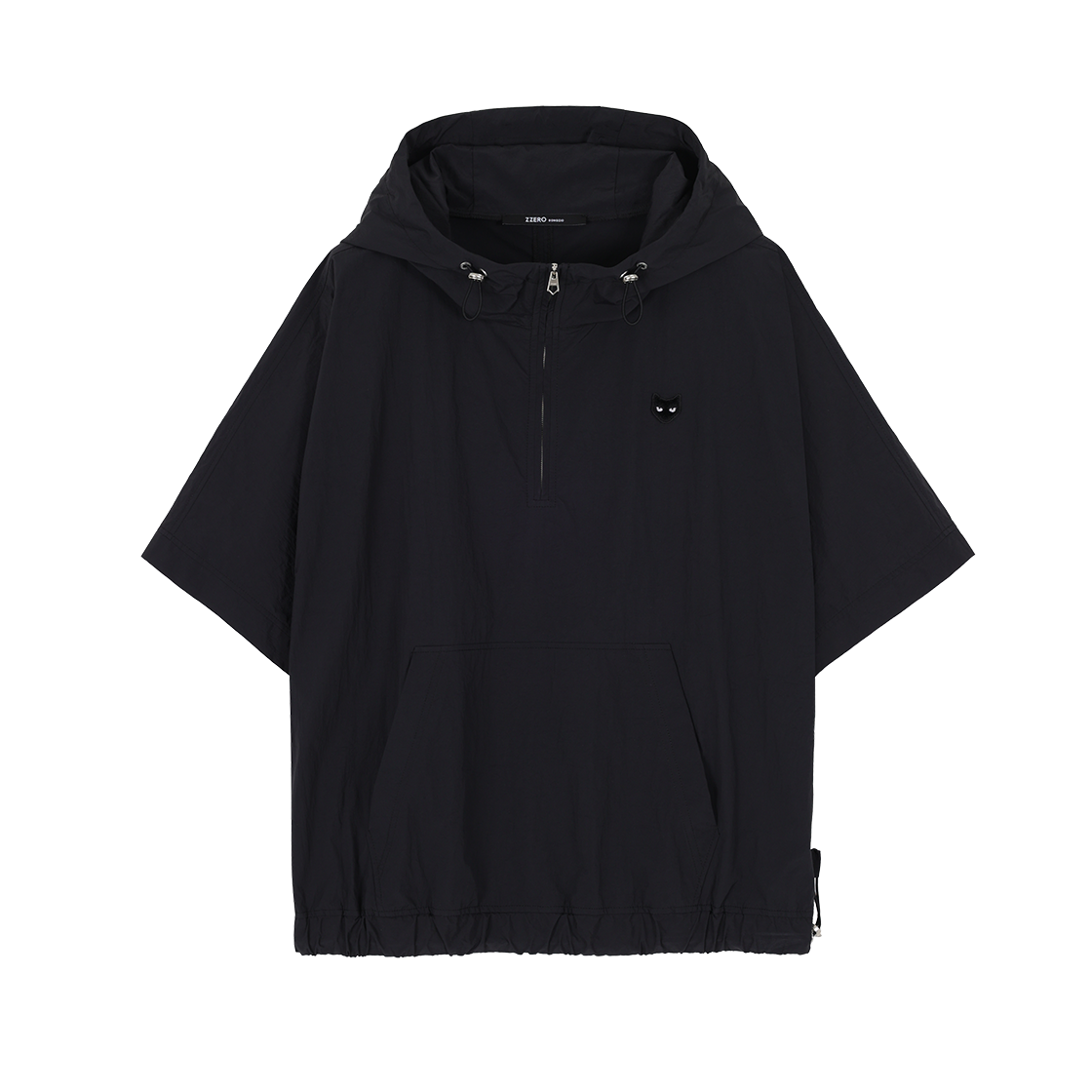 송지오 지제로 후드 하프 집업 돌먼 티셔츠 블랙(SONGZIO ZZERO Hood Half Zip-Up Dolman T Shirt Black) - 1