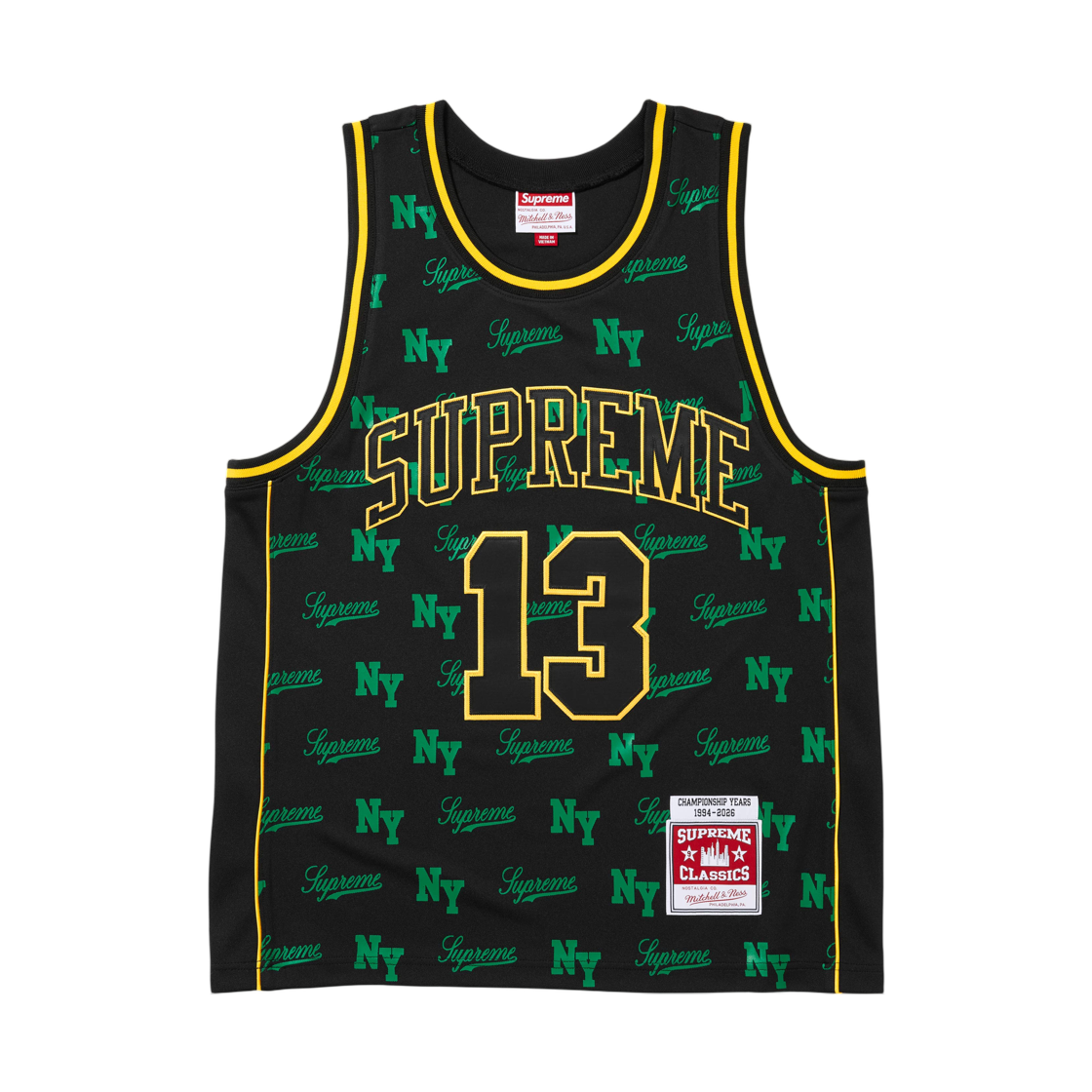 - Supreme Mitchell & Ness Monogram Basketball Jersey Black - 26SS