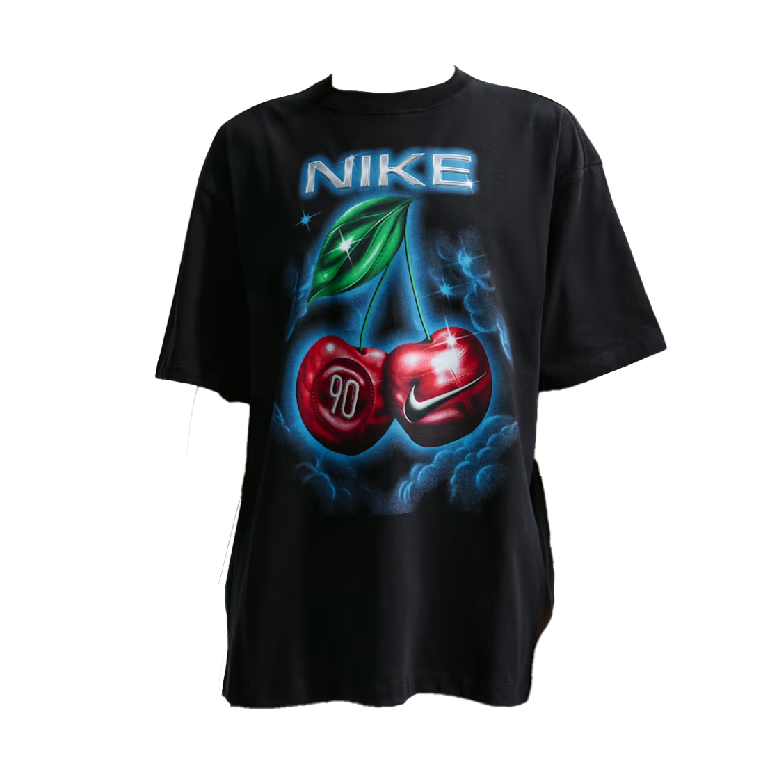 (W) 나이키 NSW 클래식 오버사이즈 티셔츠 블랙 - 아시아((W) Nike NSW Classic Oversized T-Shirt Black - Asia) - 1
