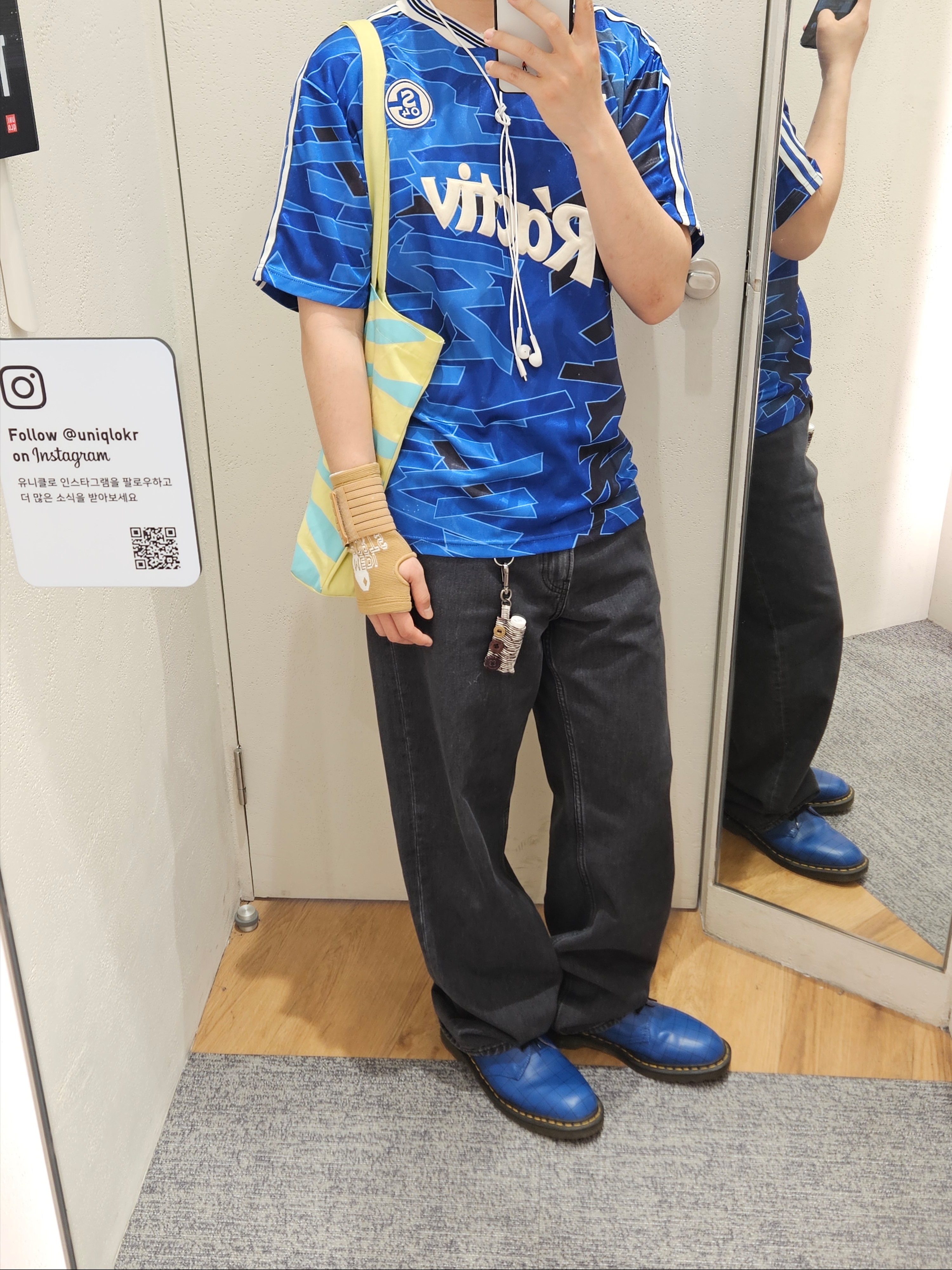 Dr. Martens x Undercover 1461 Blue 착용 스타일