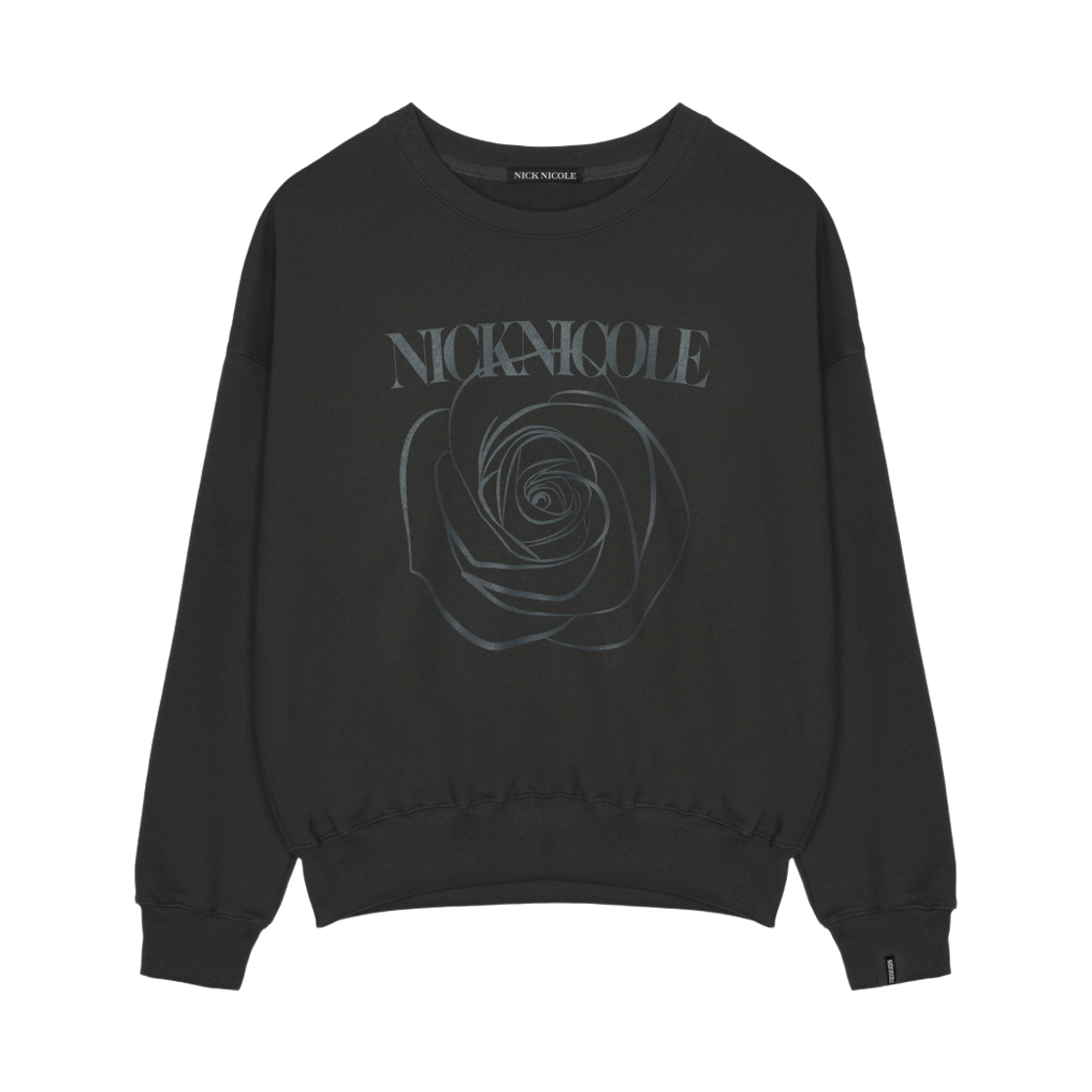 N_SS NICK&NICOLE Nicole Rose Printing Sweatshirt Charcoal