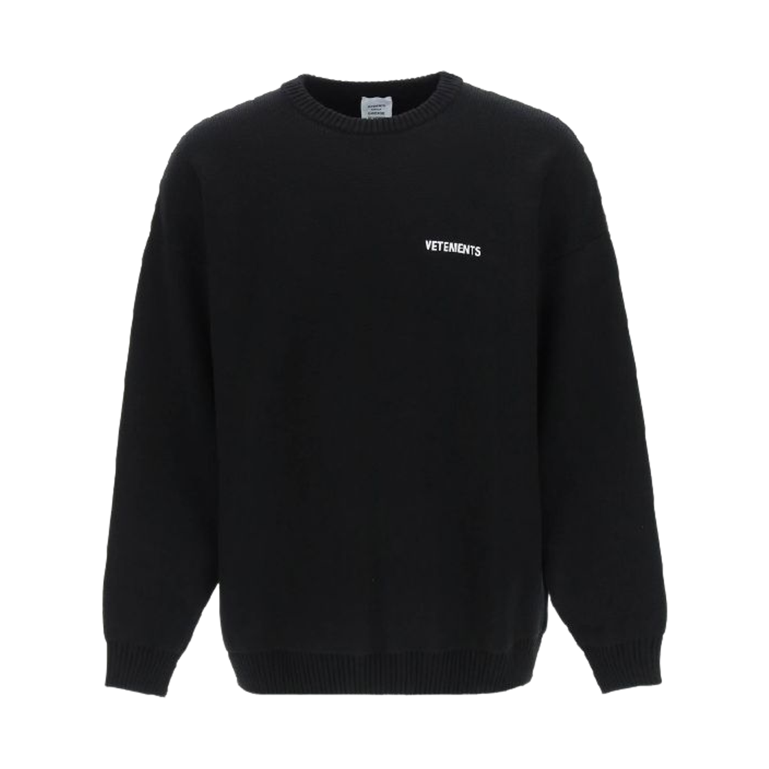 베트멍 아이코닉 로고 울 니트 탑 블랙(Vetements Iconic Logo Wool Knit Top Black)