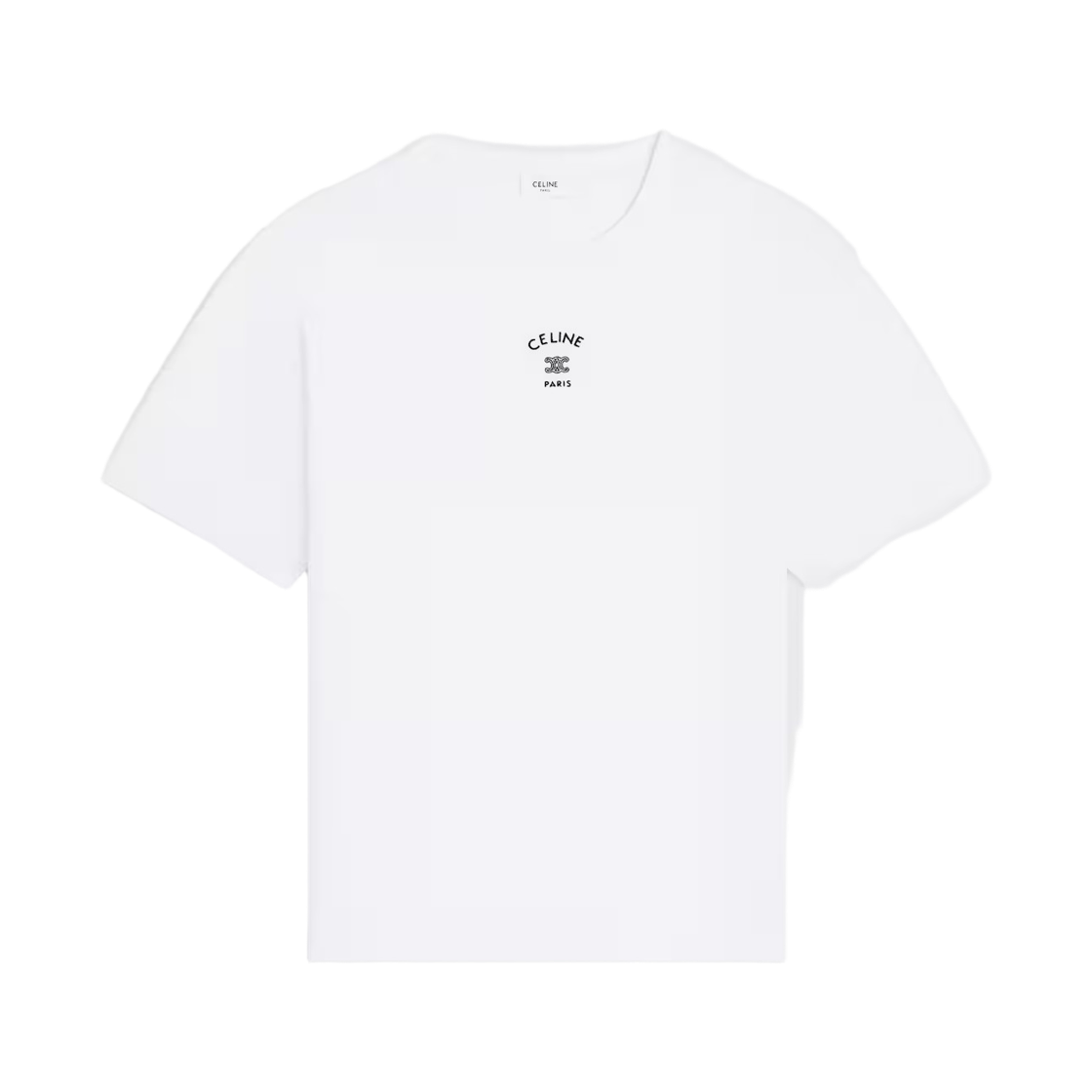 RX0LA1242-01OK Celine Cotton Jersey T-Shirt Optic White Black