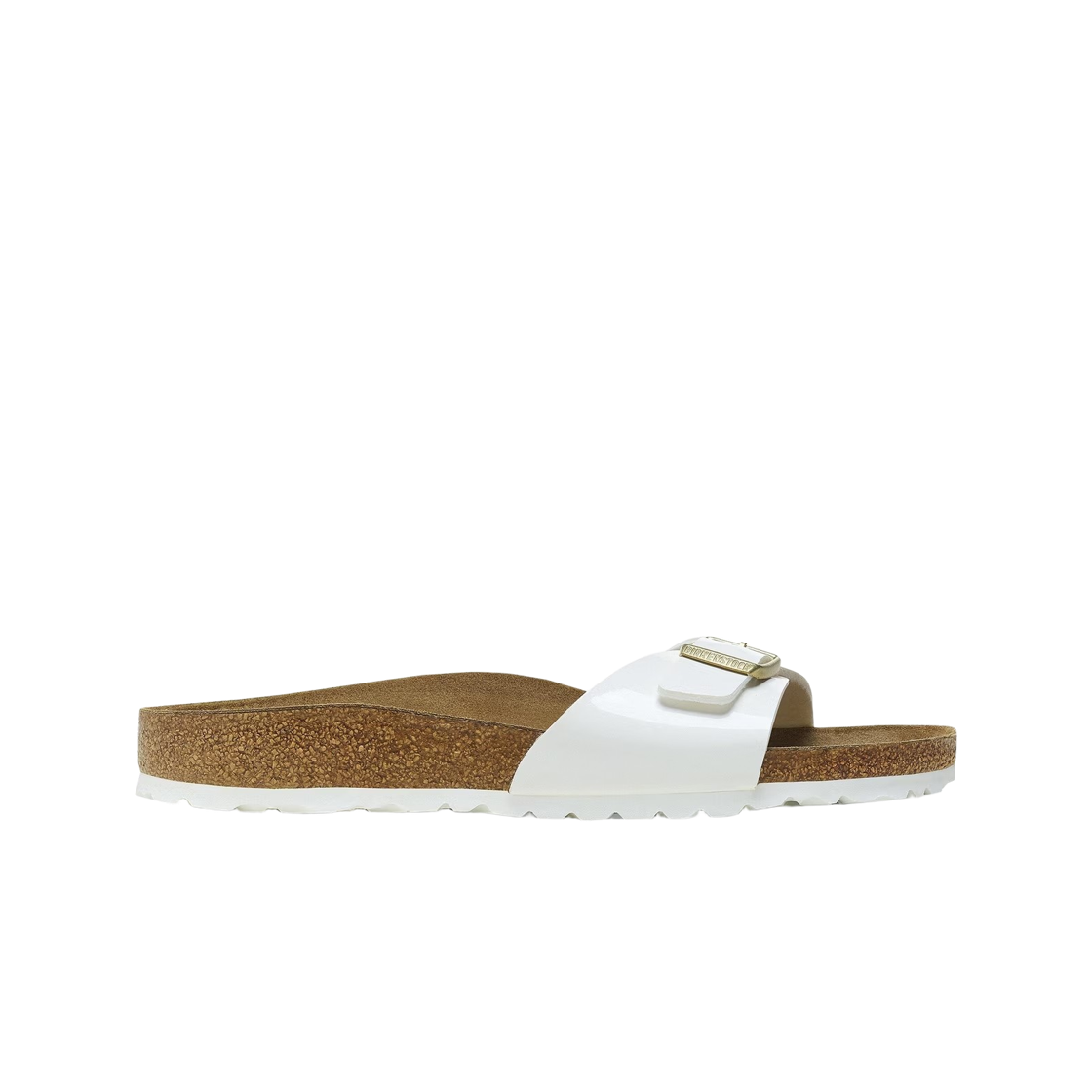 1005310 (W) Birkenstock Madrid Birko Flor Patent White - Narrow