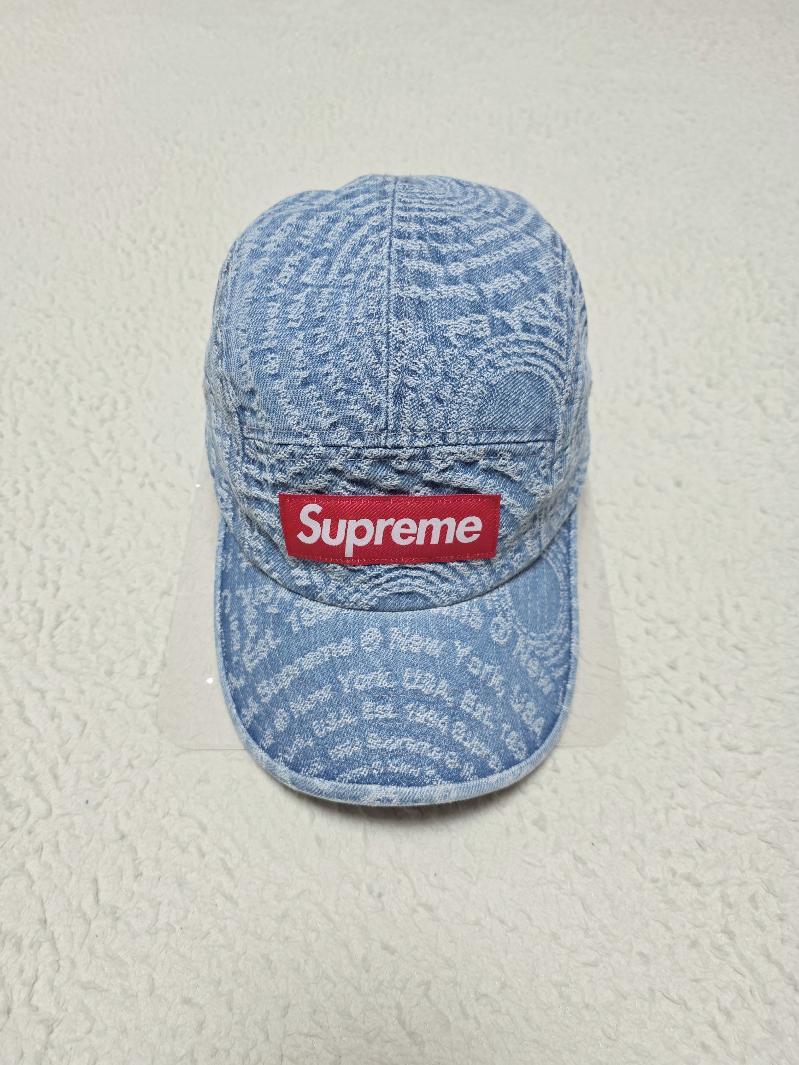 Supreme Circles Jacquard Denim Camp Cap Blue - 21FW 착용 스타일 - 2