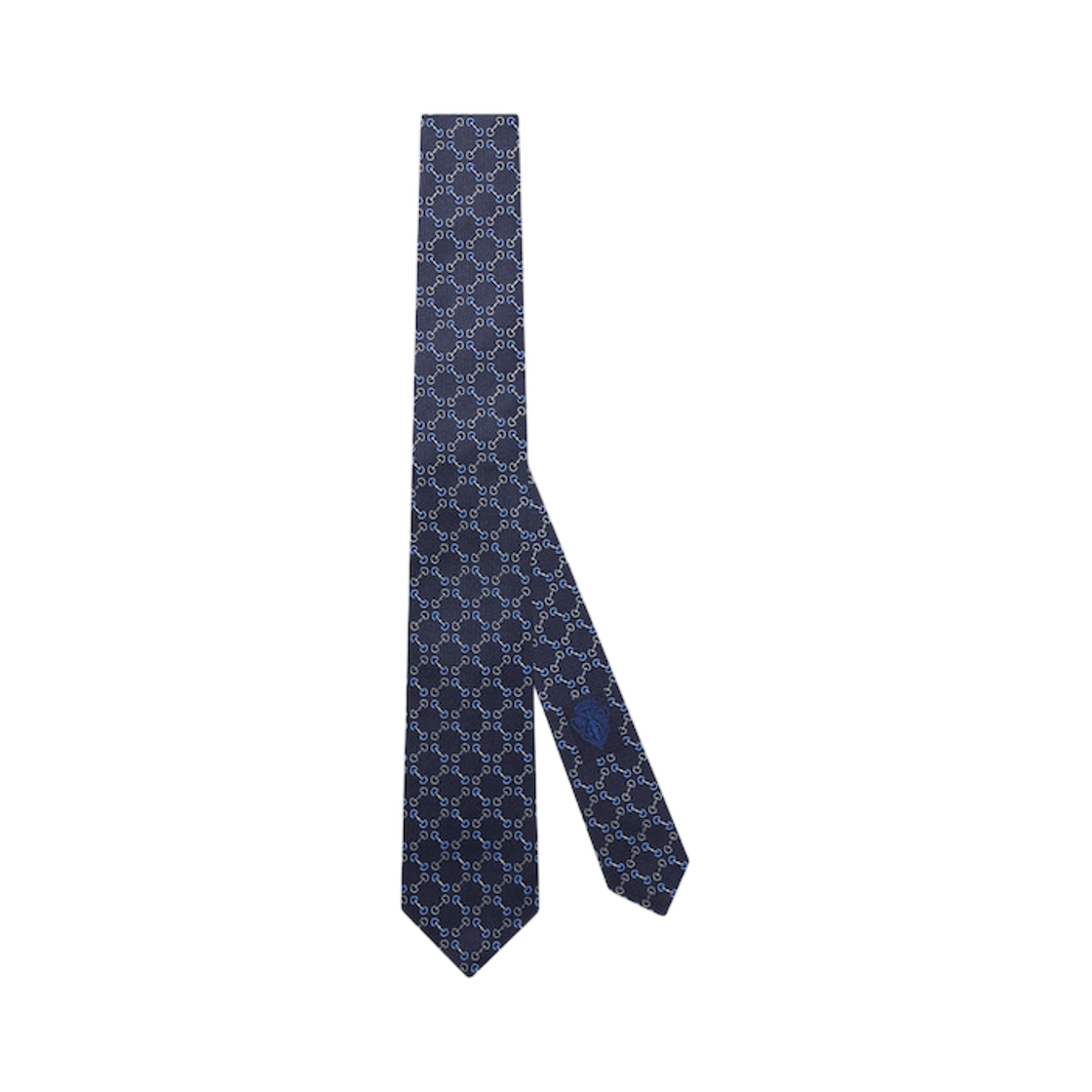 874119-4E009-4168 Gucci Horsebit Silk Jacquard Tie Black