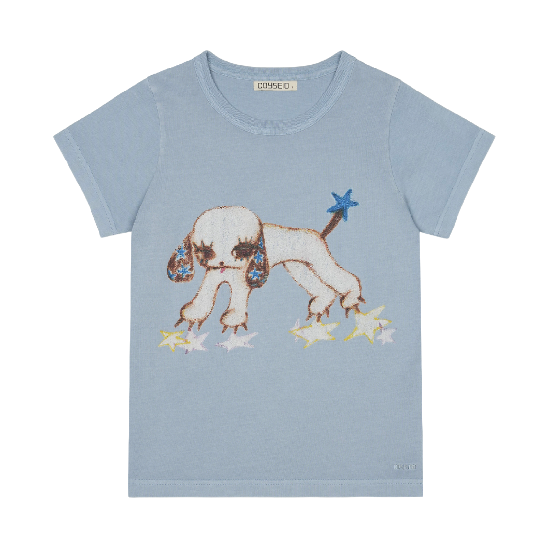 코이세이오 빈티지 퍼피 티셔츠 클라우드 블루(COYSEIO Vintage Puppy T-Shirt Cloud Blue)
