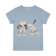 COYSEIO Vintage Puppy T-Shirt Cloud Blue