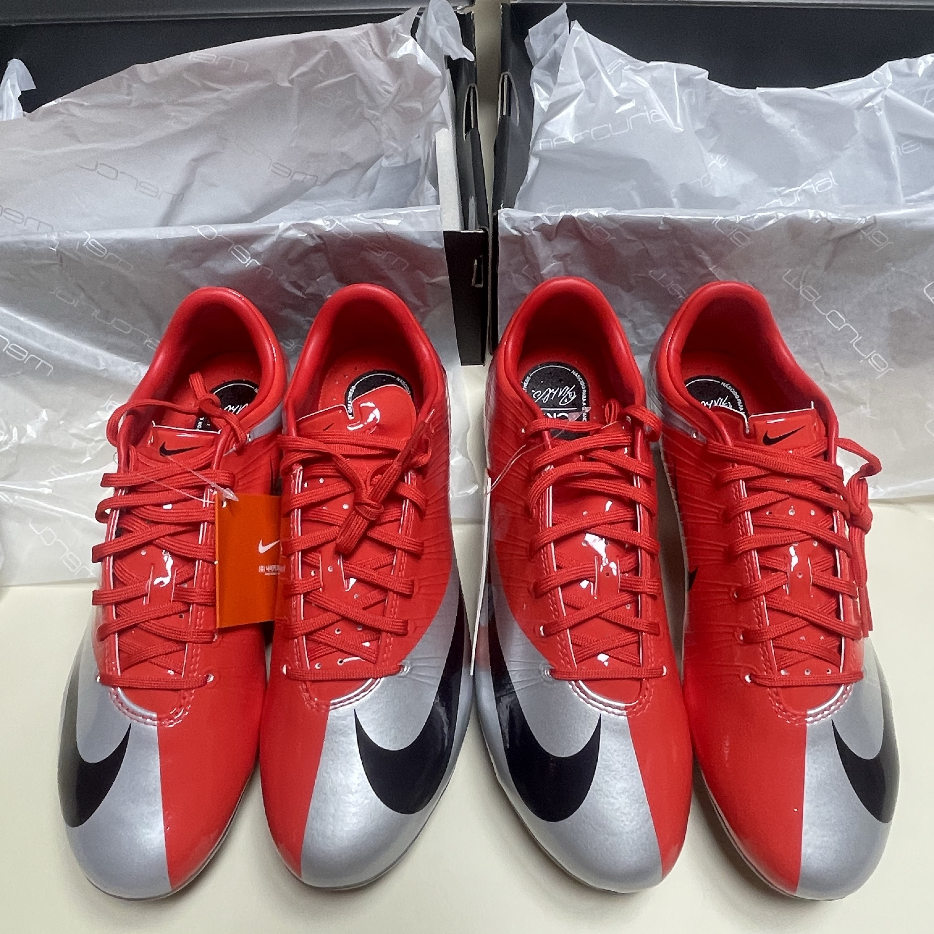 Nike Mercurial Superfly RGN FG SE Max Orange Metallic Silver 착용 스타일 - 1
