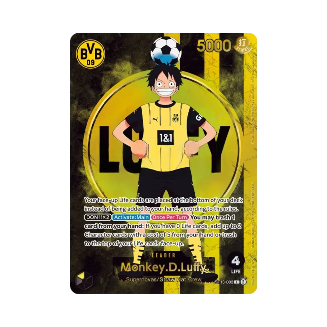 원피스 TCG 몽키 D. 루피 L ST13-003 EN 프로모션 카드 BVB x 원피스 매치데이 2025 (영문판)(One Piece TCG Monkey D. Luffy L ST13-003 EN Promotion Card BVB x One Piece Matchday 2025 (English Ver.))