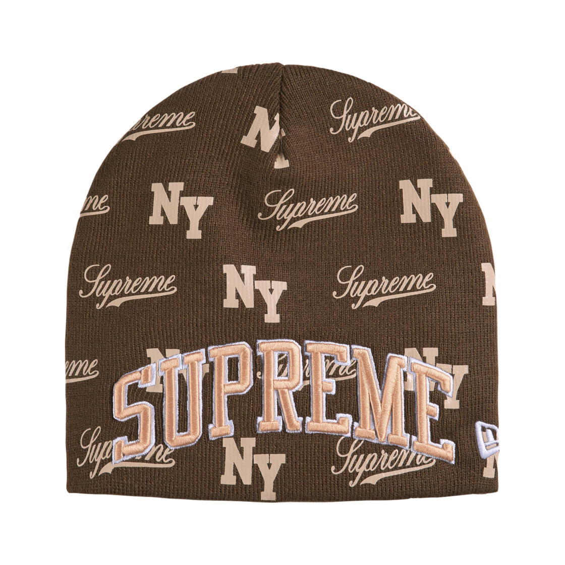 슈프림 뉴에라 모노그램 비니 브라운 - 26SS(Supreme New Era Monogram Beanie Brown - 26SS) - 1