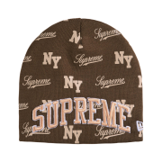 Supreme New Era Monogram Beanie Brown - 26SS