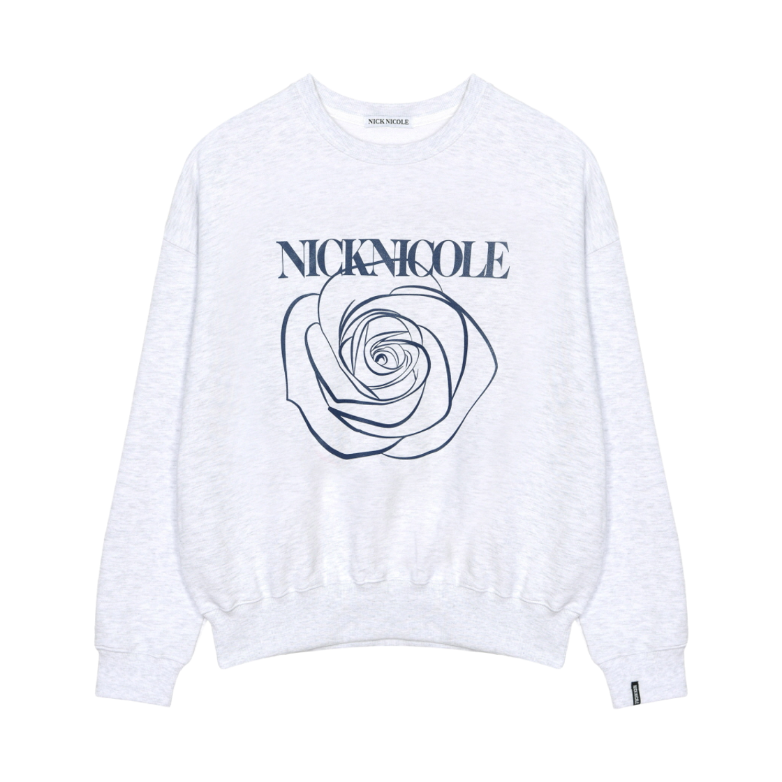 N_SS NICK&NICOLE Nicole Rose Printing Sweatshirt Melange Navy