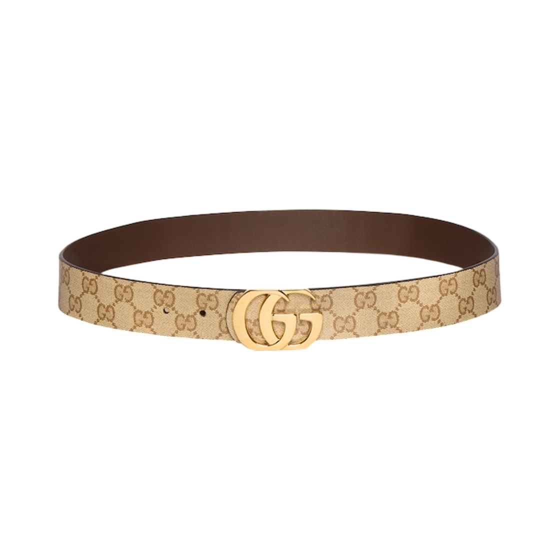 874723-AAGRK-9751 Gucci Reversible Cut GG Marmont Belt Sand Brown