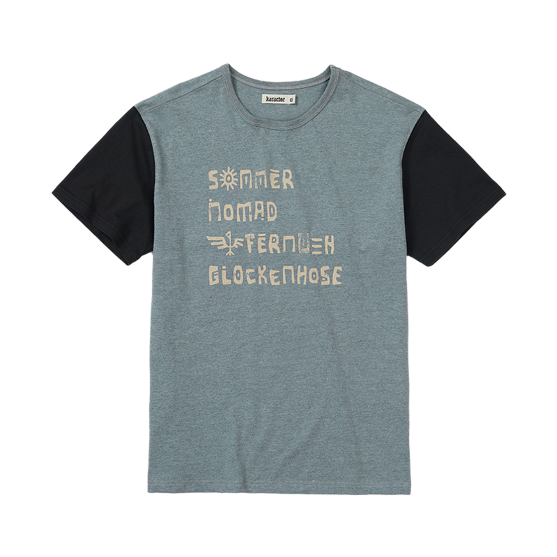 카락터 글리프 하프 티셔츠 미스트 챠콜(Karactor Glyph Half T-Shirts Mist Charcoal)