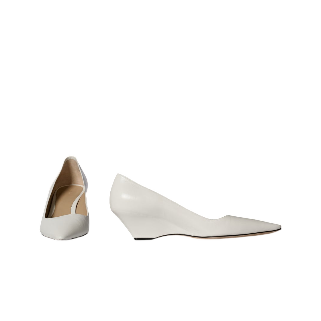(W) 더 로우 리사 웨지 힐 옵틱 화이트((W) The Row Liisa Wedge Heel Optic White) - 2