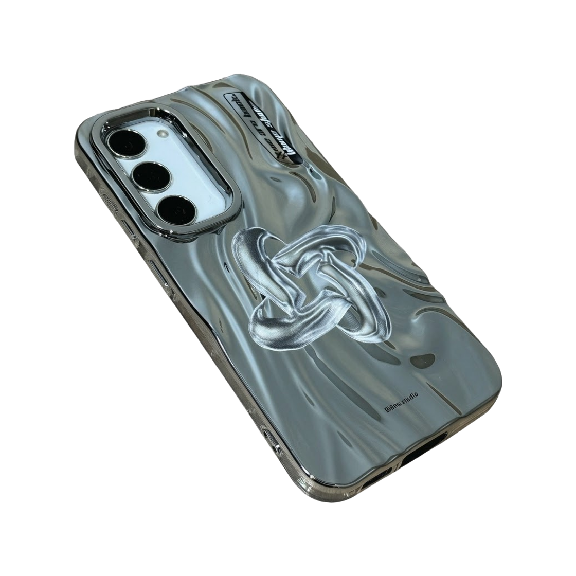 블레임스튜디오 메탈릭 실버 로고 케이스(BLAMESTUDIO Galaxy Metallic Silver 3D Logo Case)