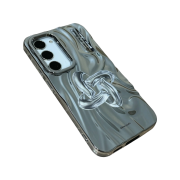 BLAMESTUDIO Galaxy Metallic Silver 3D Logo Case