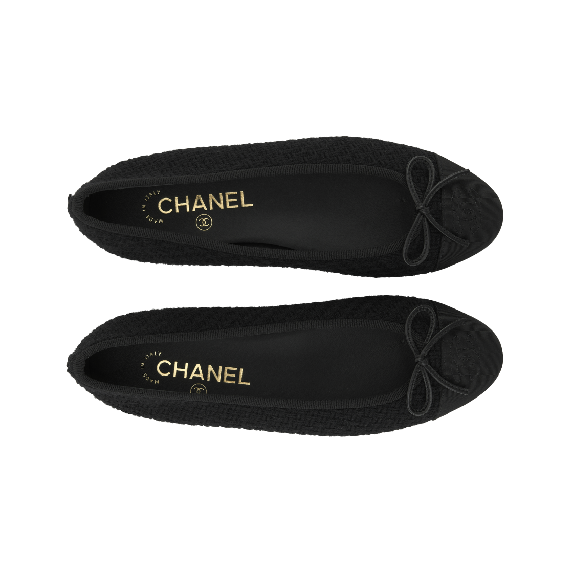 (W) 샤넬 발레리나 플랫 울 트위드 그로그랭 & 블랙((W) Chanel Ballerina Flat Wool Tweed Grosgrain & Black) - 5