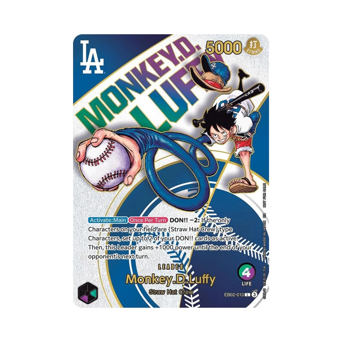 원피스 TCG 몽키 D. 루피 L EB02-010 EN 프로모션 카드 원피스 카드 게임 LA 다저스 (영문판)(One Piece TCG Monkey D. Luffy L EB02-010 EN Promotion Card One Piece Card Game Los Angeles Dodgers (English Ver.))
