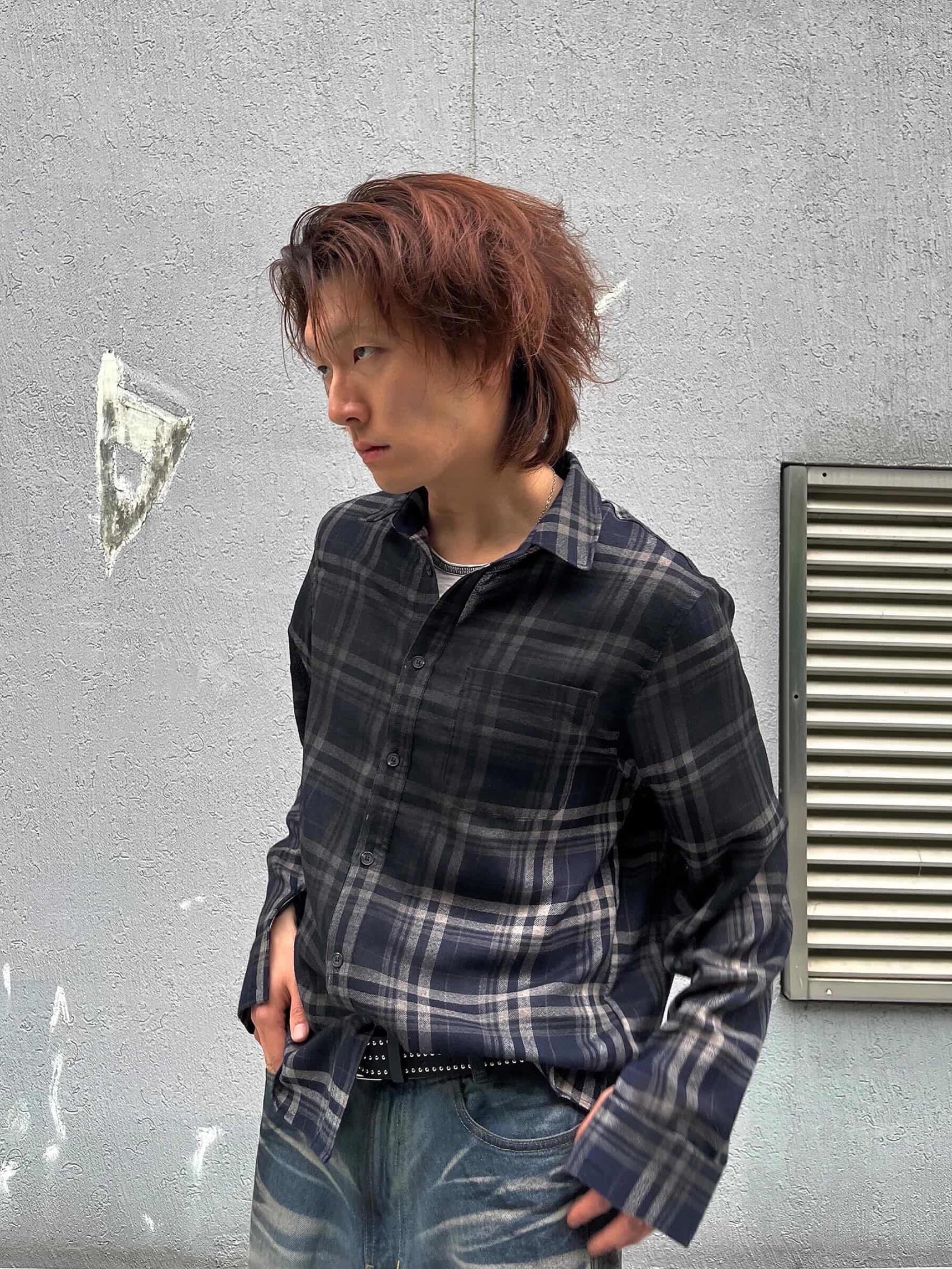 BLR Vintage Faded Check Shirt 착용 스타일
