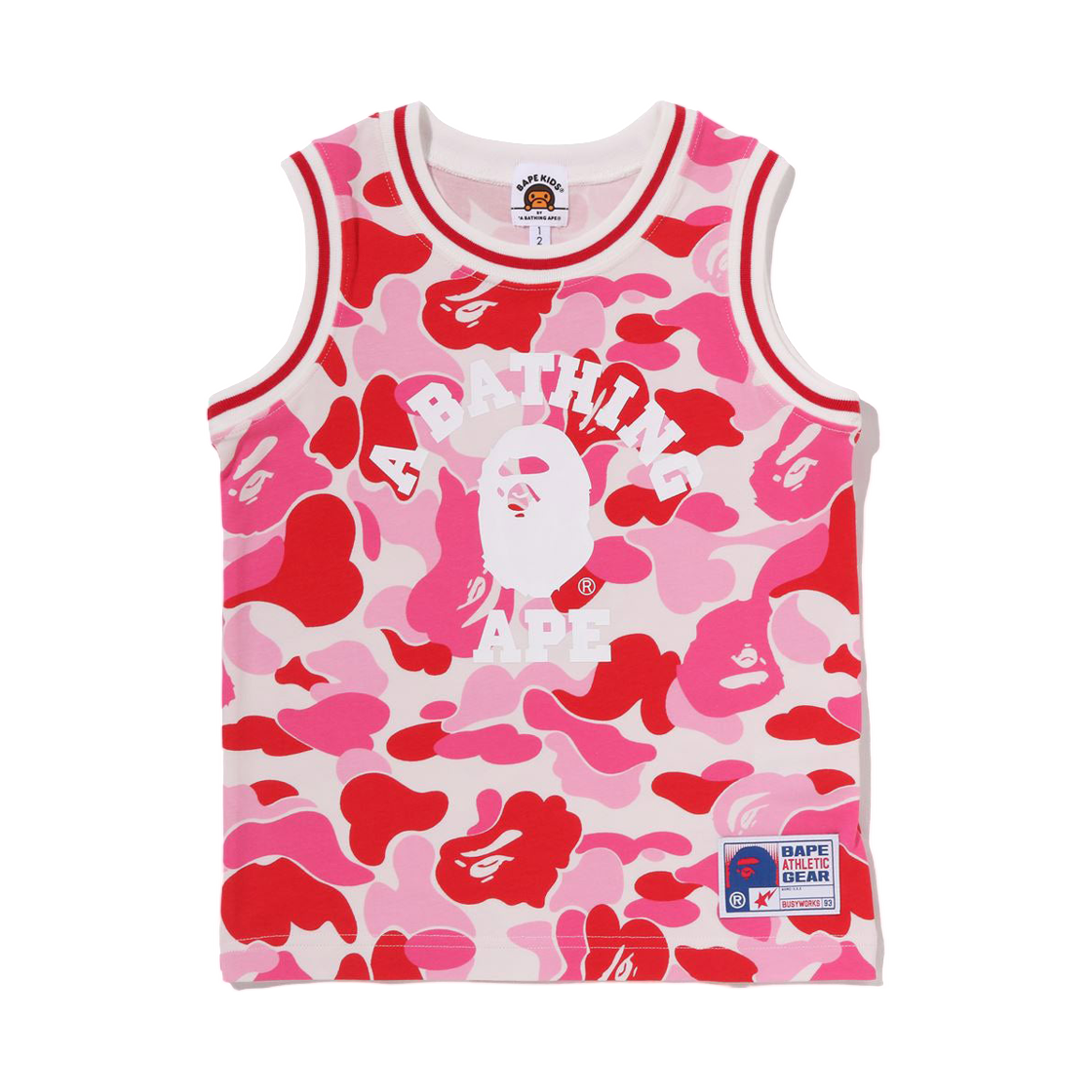 (키즈) 베이프 ABC 카모 컬리지 탱크탑 핑크((Kids) BAPE ABC Camo College Tank Top Pink)