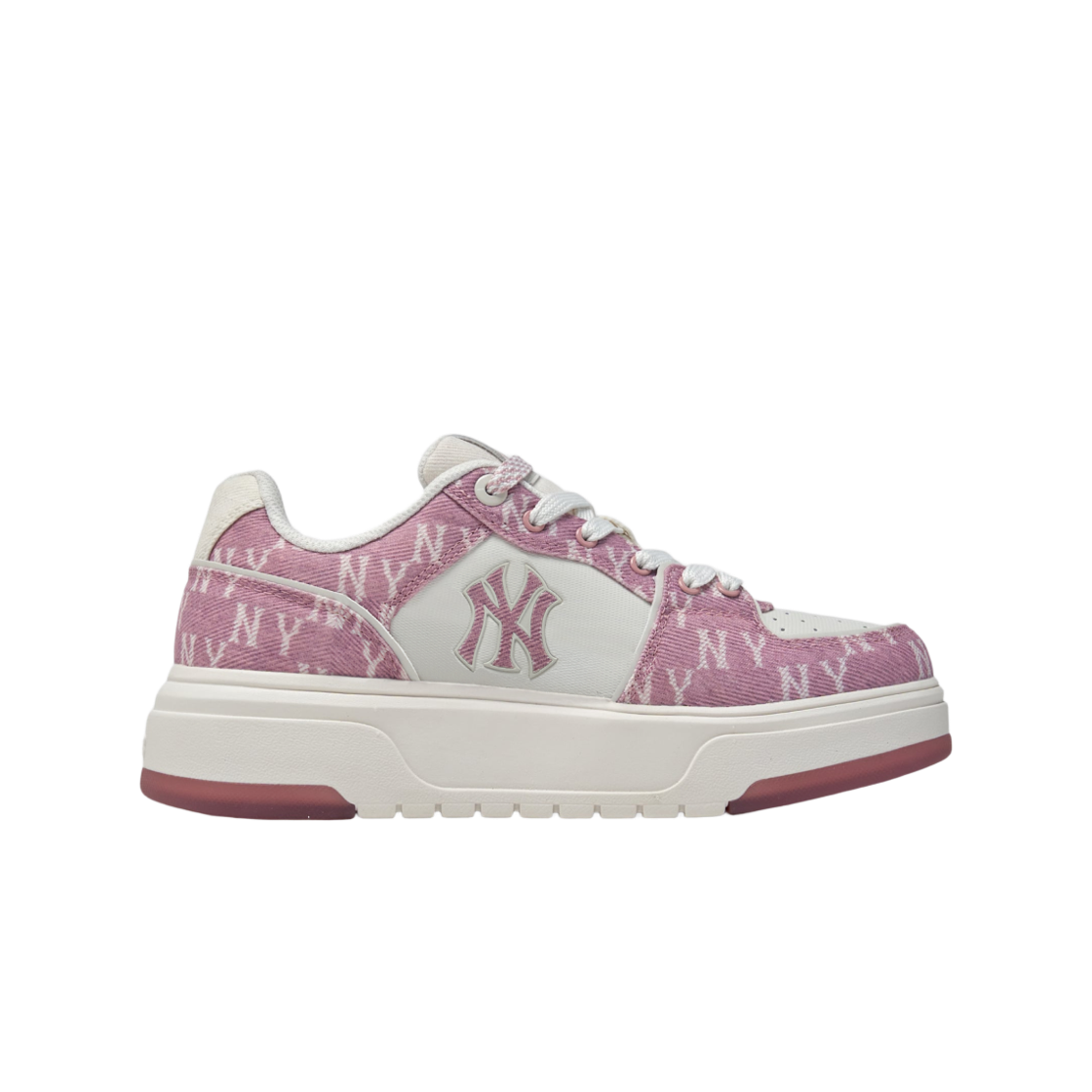 (W) MLB 청키 라이너 데님 모노그램 SL 뉴욕 양키스 핑크((W) MLB Chunky Liner Denim Monogram SL New York Yankees Pink)