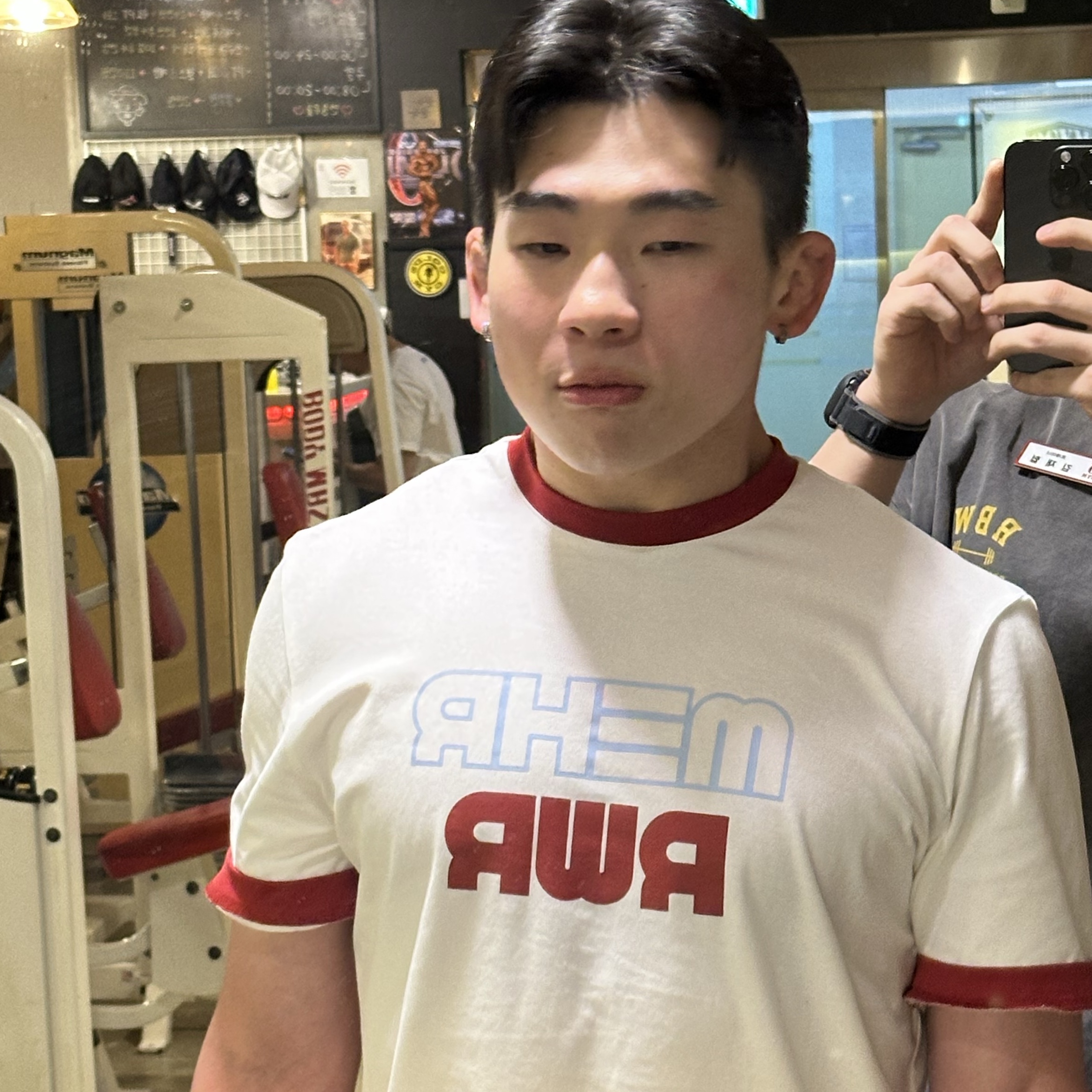[KREAM 단독] RWR x MEHR Ringer T-Shirt White 착용 스타일 - 5