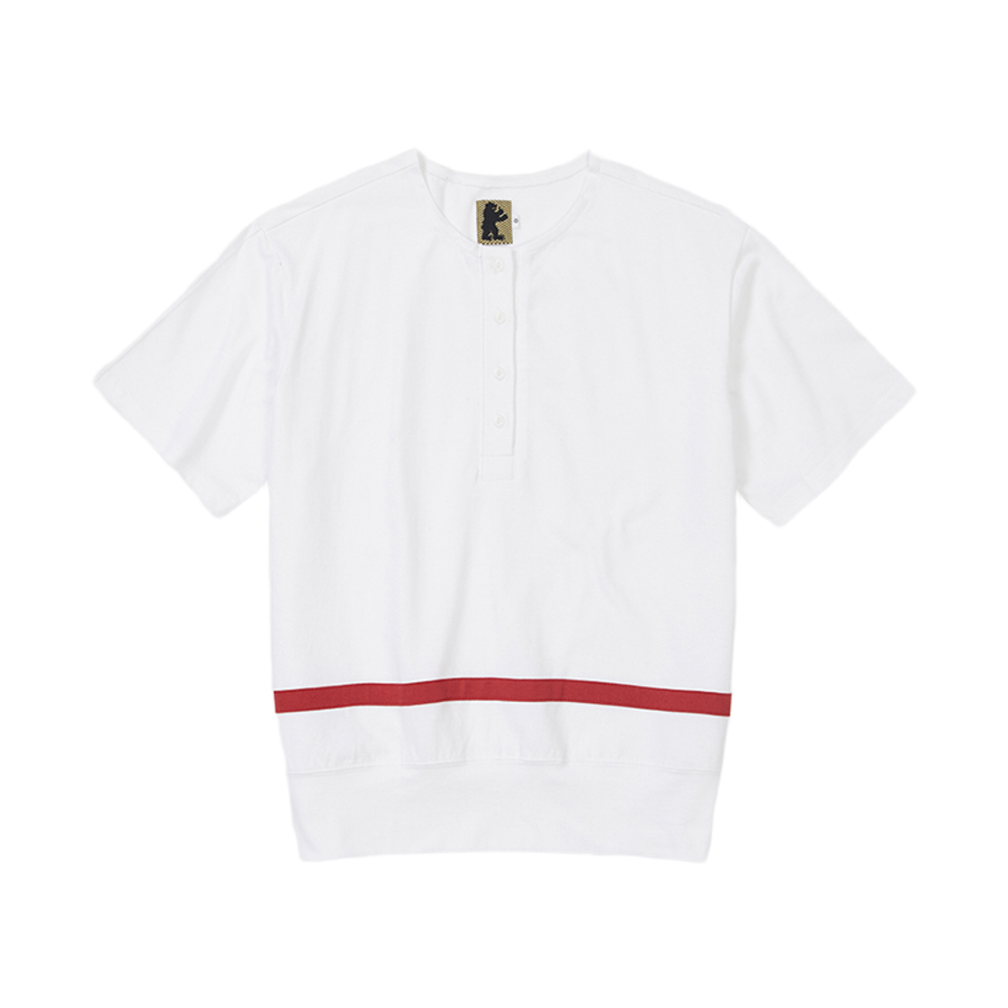 사일런트실러블 테이핑 헨리 탑 화이트(SILENTSYLLABLE Taping Henley Top White)