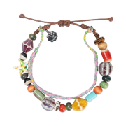 COYSEIO Flower Knotted Bead Bracelet Multi