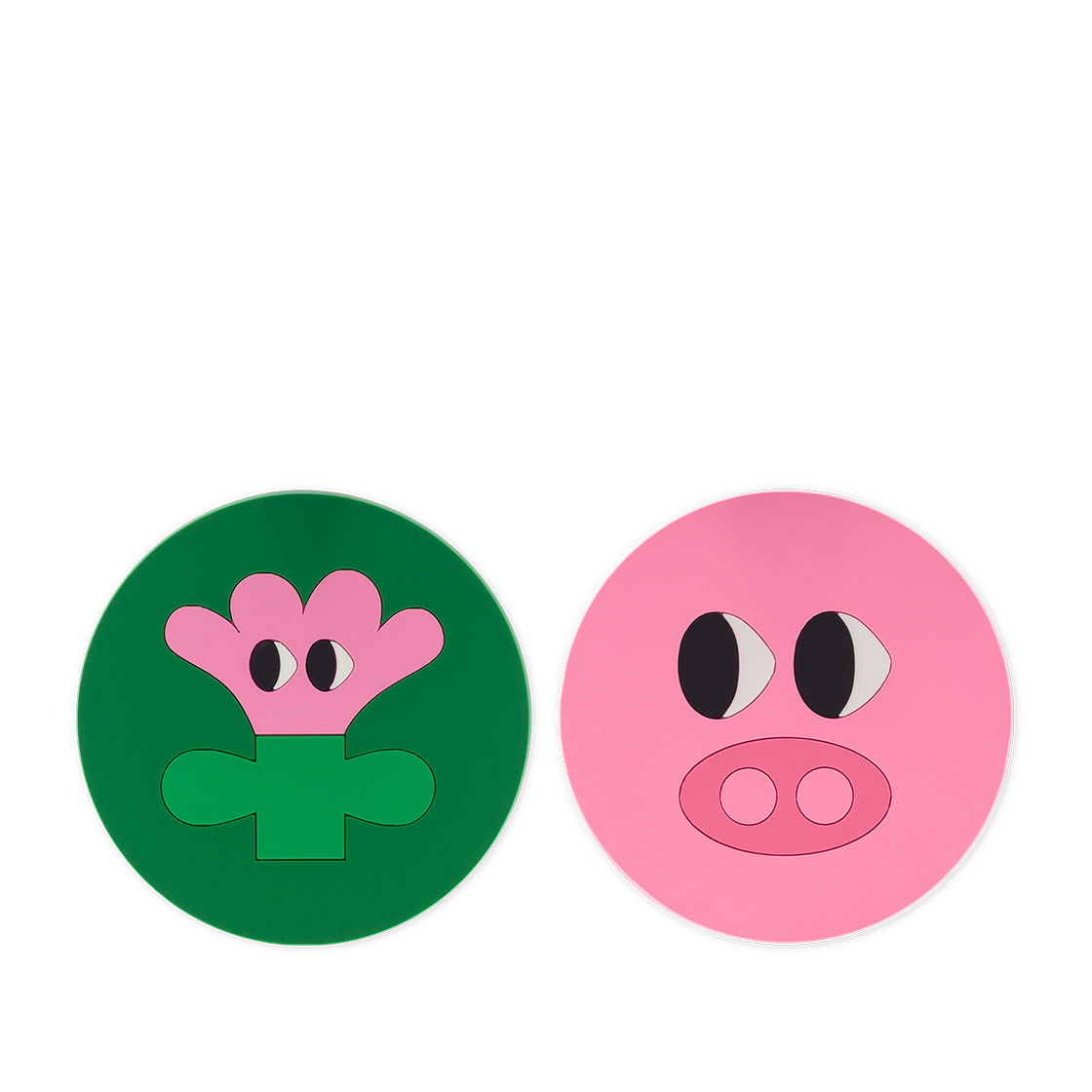 PVC 코스터 돼지 & 플라워 Yiayia and friends PVC Coaster pig & flower