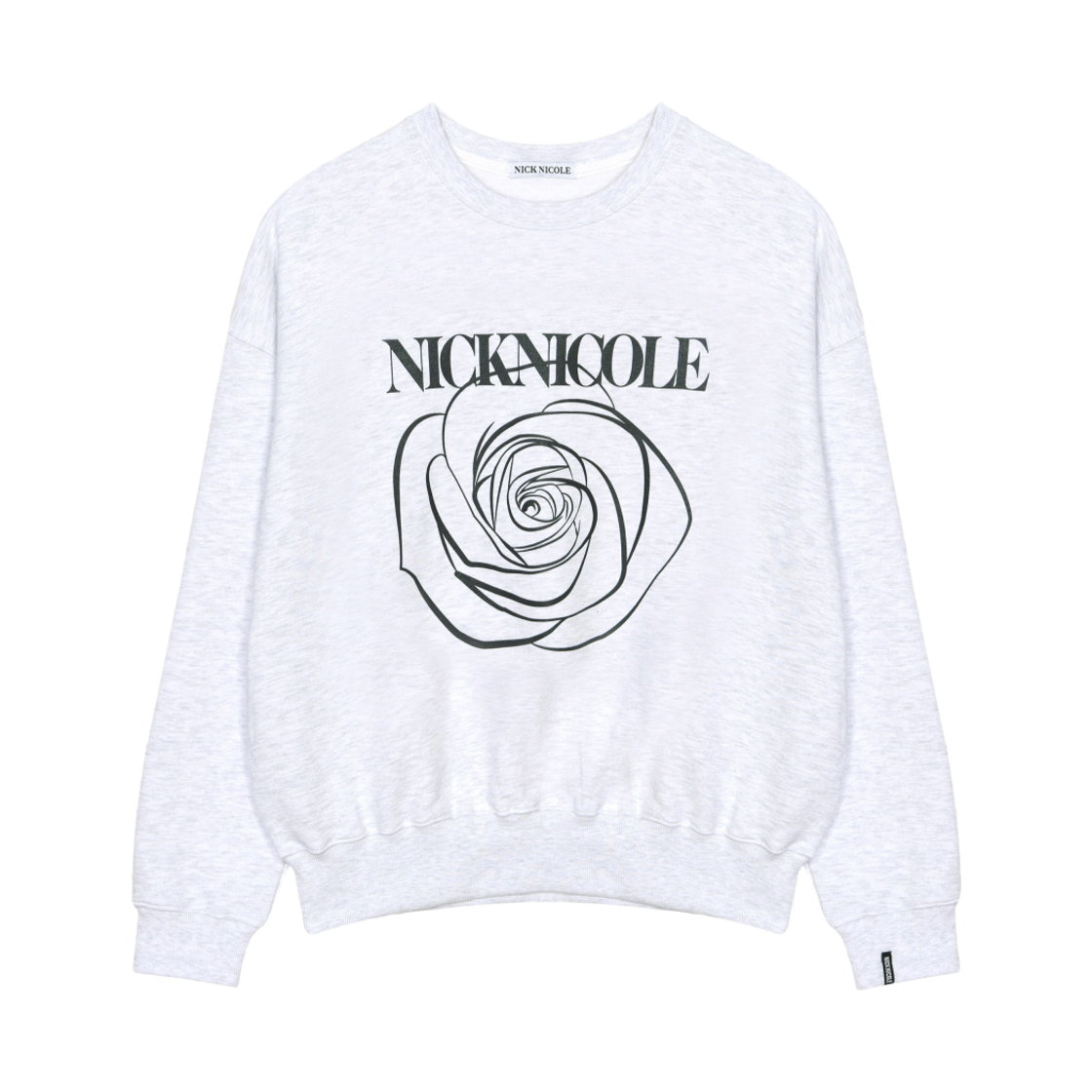 N_SS NICK&NICOLE Nicole Rose Printing Sweatshirt Melange Black