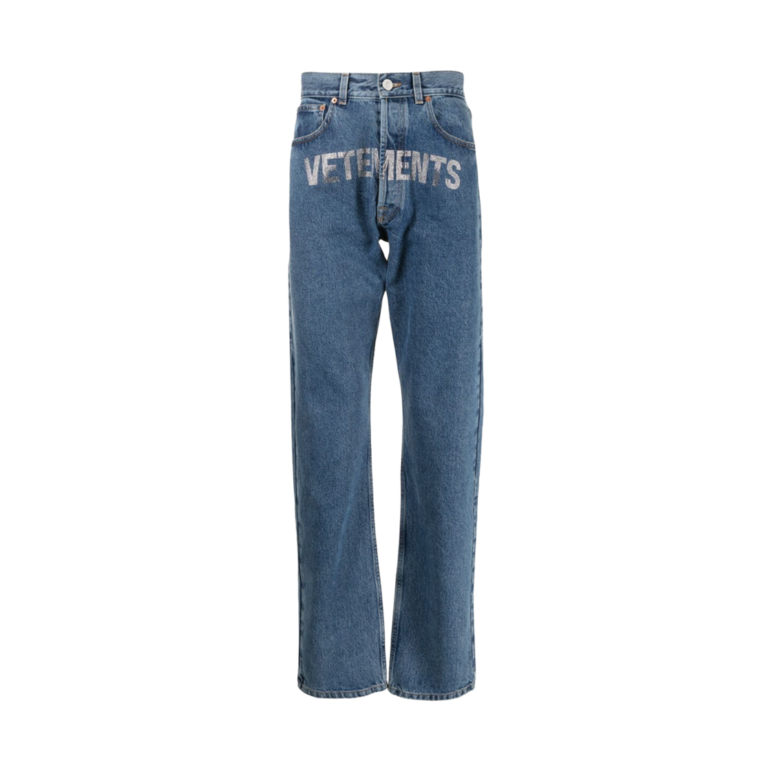 베트멍 크리스탈 로고 스트레이트 진 블루(Vetements Crystal Logo Straight Jeans Blue)