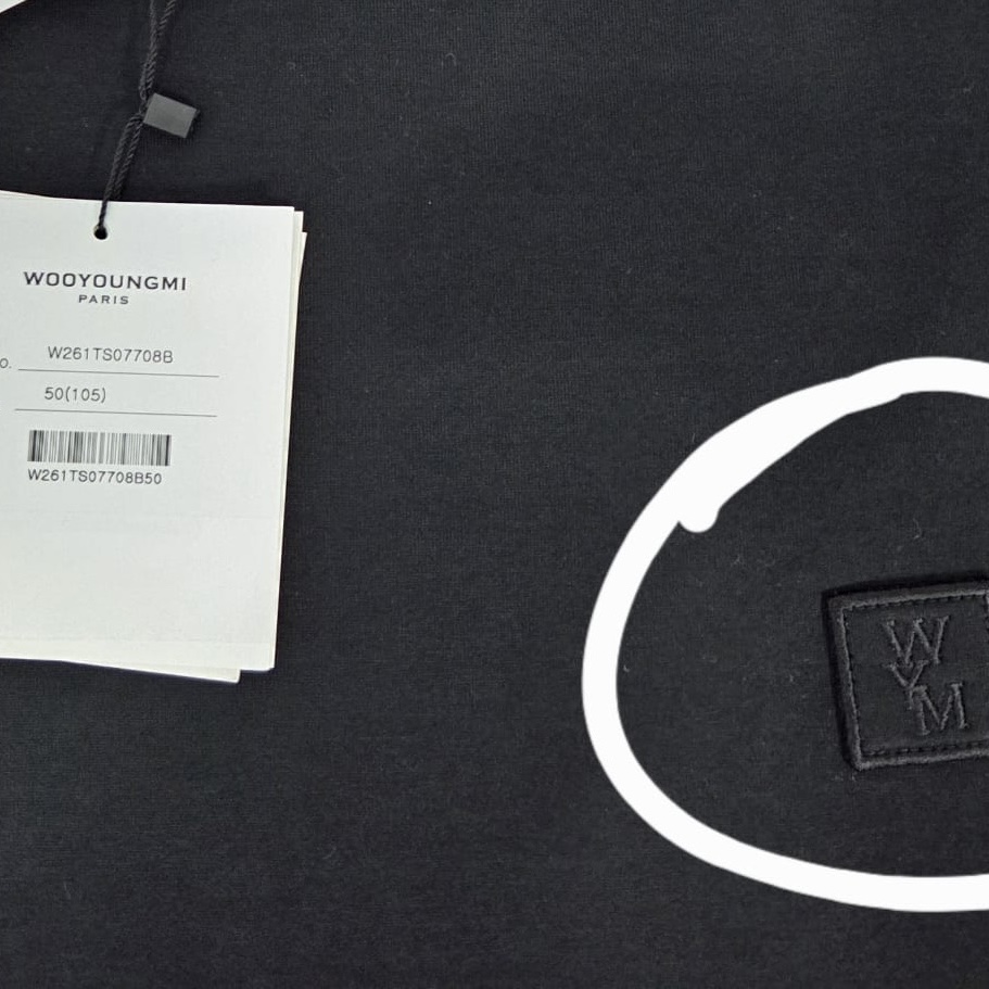 Wooyoungmi Cotton Back Logo T-Shirt Black - 26SS 착용 스타일