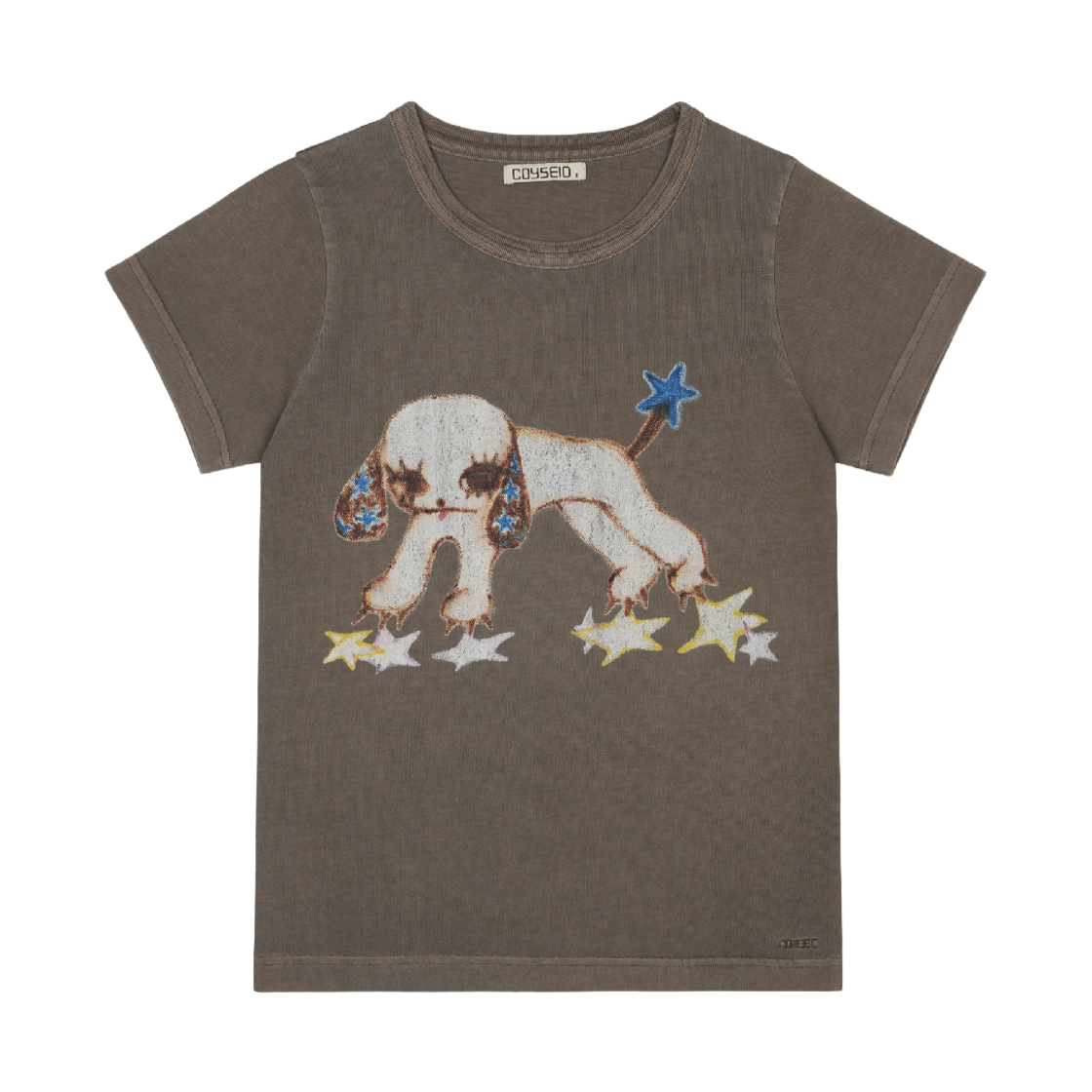 코이세이오 빈티지 퍼피 티셔츠 애쉬 브라운(COYSEIO Vintage Puppy T-Shirt Ash Brown)