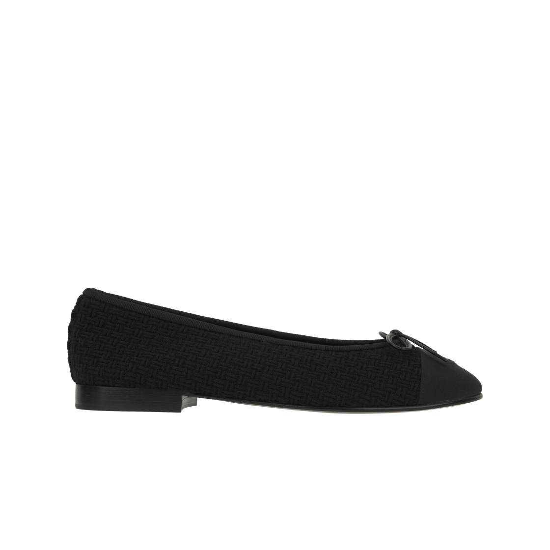 (W) 샤넬 발레리나 플랫 울 트위드 그로그랭 & 블랙((W) Chanel Ballerina Flat Wool Tweed Grosgrain & Black) - 1