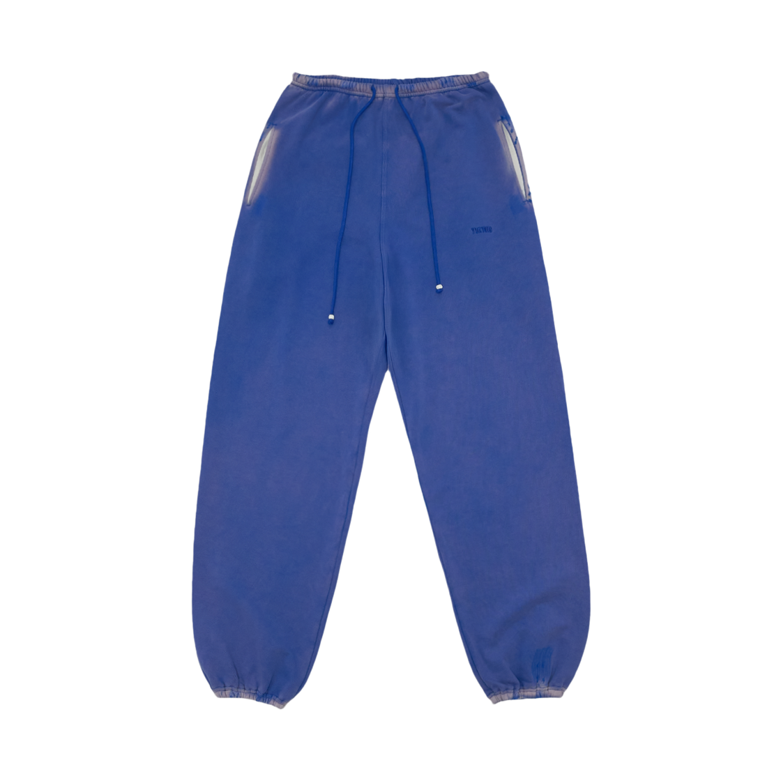 twdkr09 Tuewid Classic Embroidery Sweatpants In Drop Loose Fit Blueberry Blue