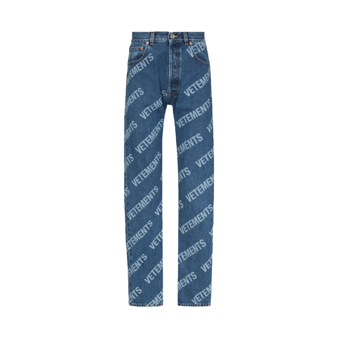 베트멍 로고 프린트 스트레이트 진 블루(Vetements Logo Print Straight Jeans Blue)