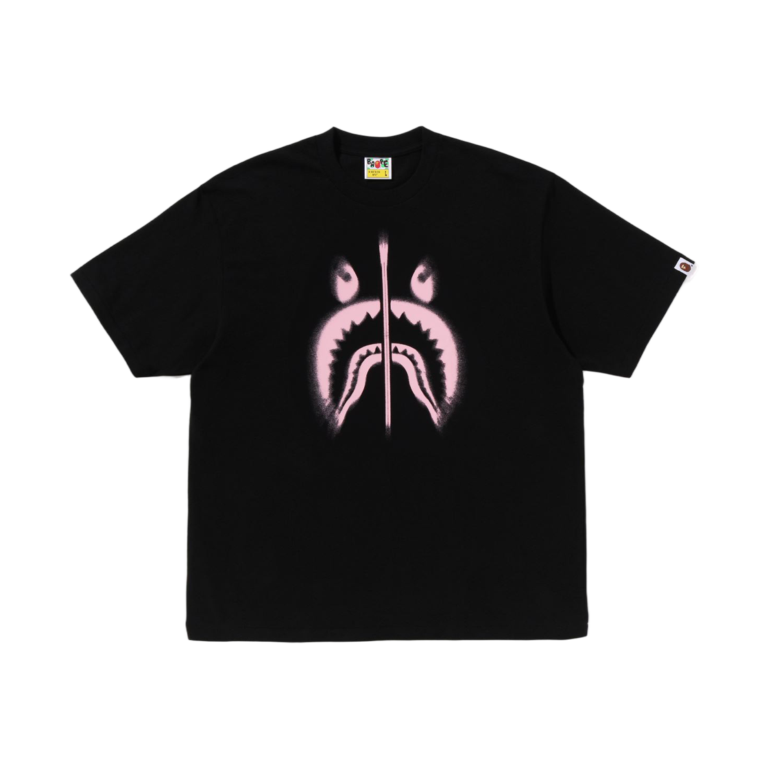 - BAPE Spray Shark Relaxed Fit T-Shirt Black
