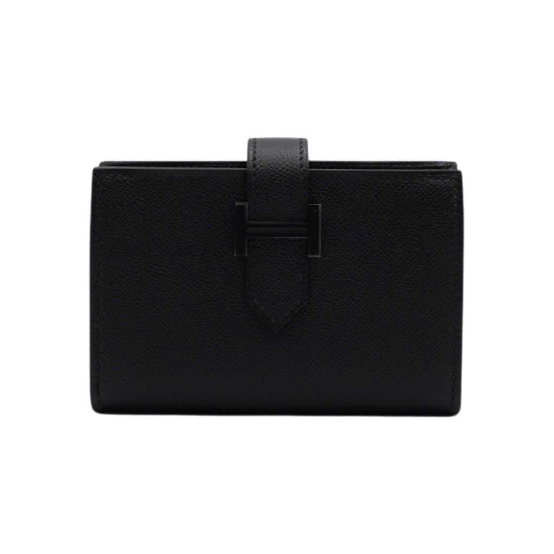 ITPJ5AAPVKRS Hermes H085917CH89 Mini Bearn Card Wallet in Monochrome Calfskin Unisex