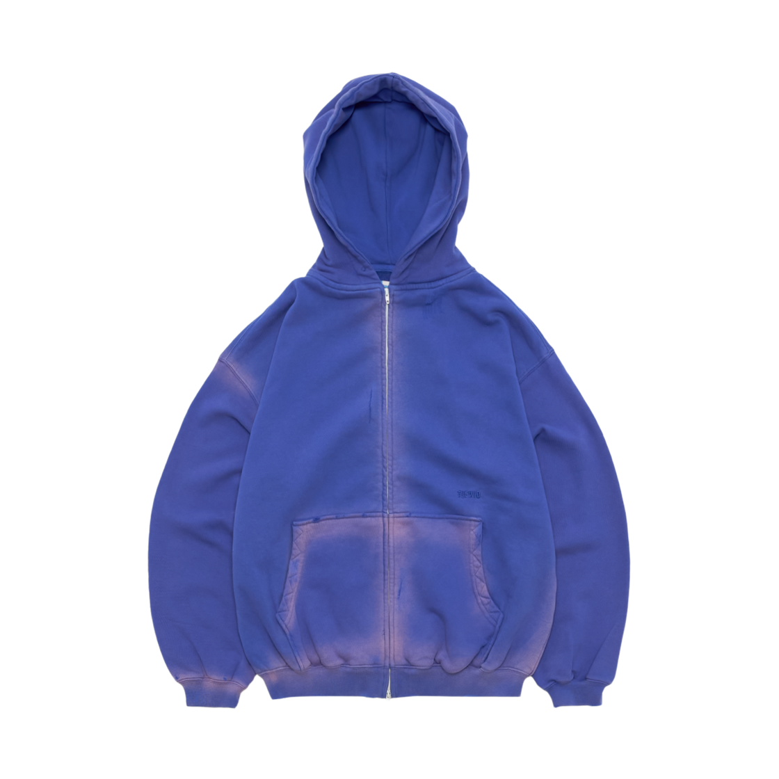 투위드 클래식 엠브로디어리 셋업 집업 블루베리블루(Tuewid Classic Embroidery Zip-Up In Blueberry Blue)