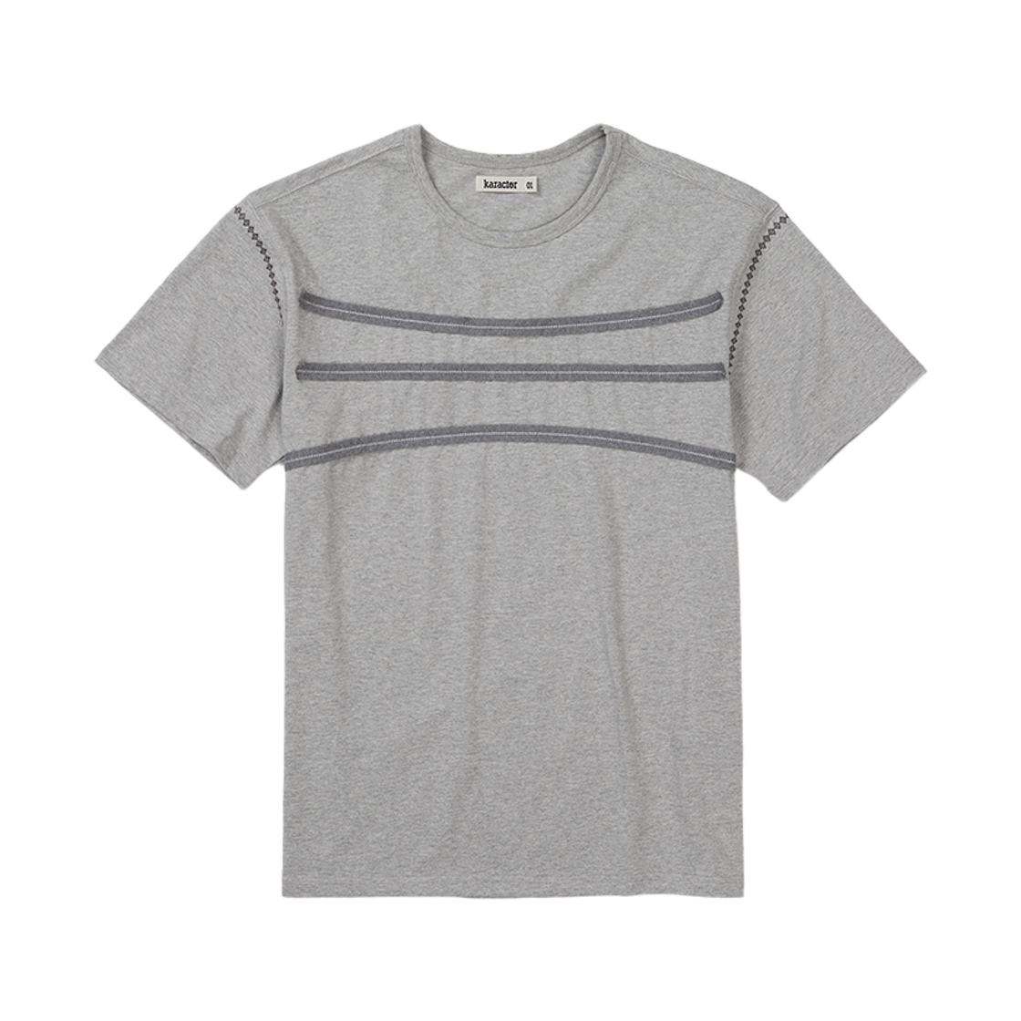 카락터 오르빗 하프 티셔츠 멜란지 그레이(Karactor Orbit Half T-Shirts Melange Gray)