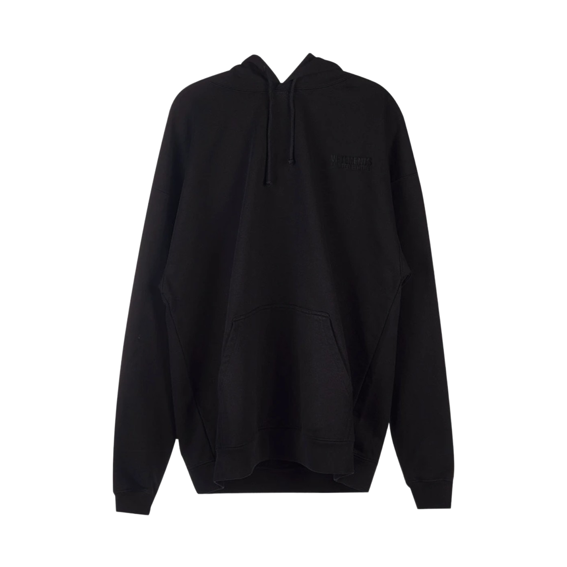 베트멍 스몰 자수 로고 후디 블랙(Vetements Small Embroidered Logo Hoodie Black)