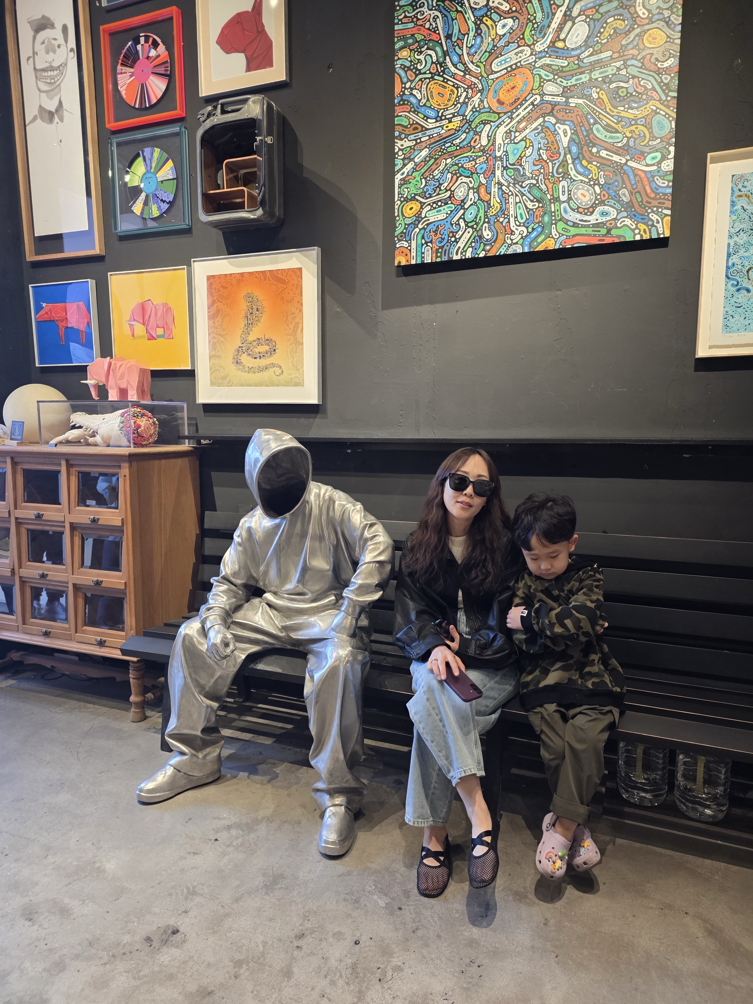 (PS) Jordan 6 Retro Carmine 2021, (Kids) BAPE 1st Camo Milo Shark Zip Hoodie Green 착용 스타일 - 6