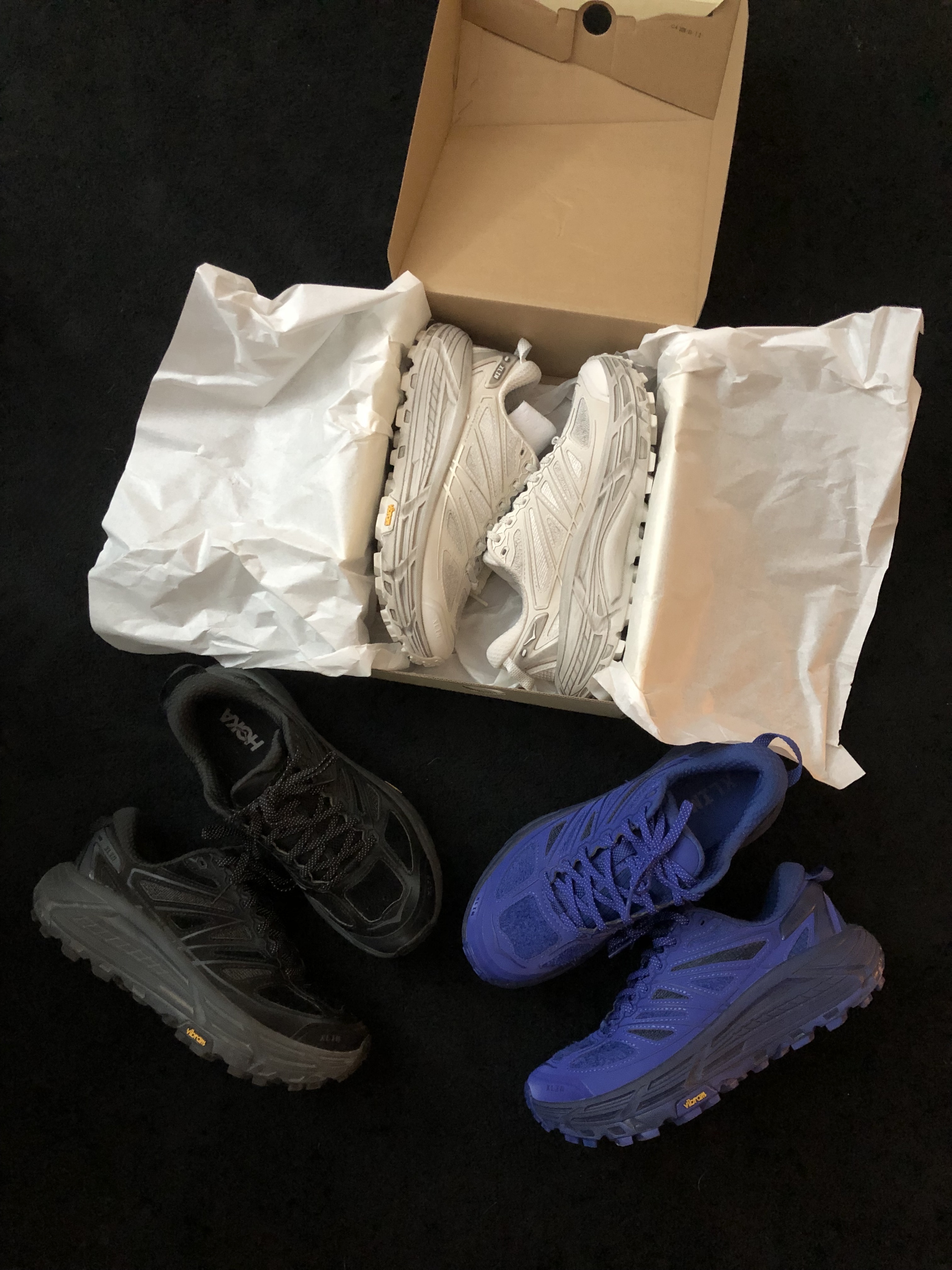 Hoka x Xlim Mafate Speed 2 TS Grey Foam, Hoka x Xlim Mafate Speed 2 TS Black Charcoal 착용 스타일