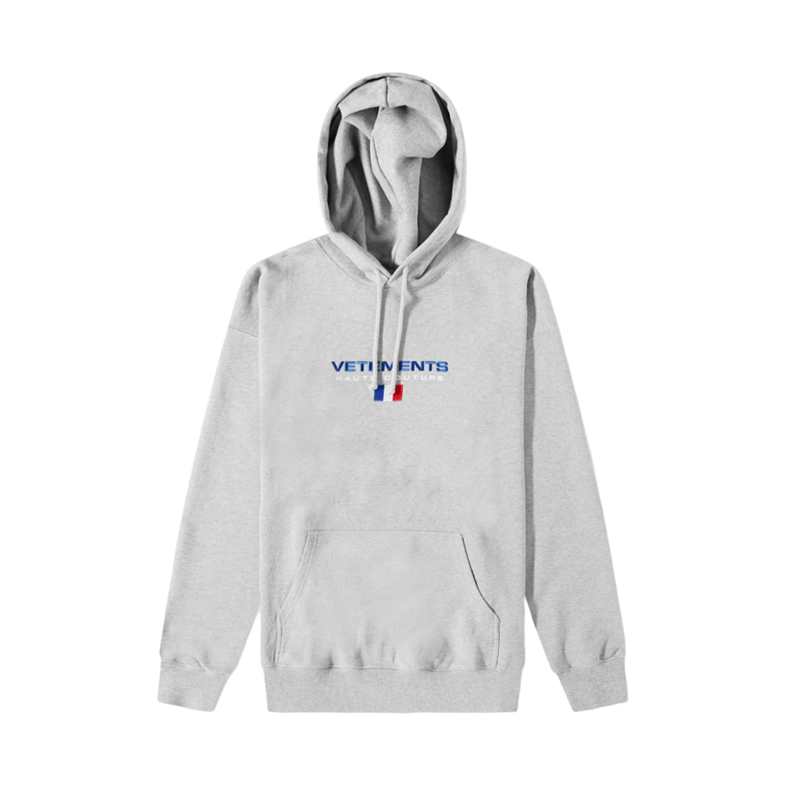 베트멍 오뜨 구뛰르 로고 팝오버 후디 그레이 멜란지(Vetements Haute Couture Logo Popover Hoodie Grey Melange)