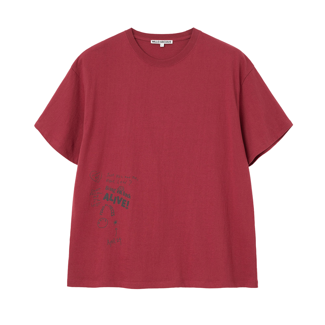 밀로 아카이브 트라우마 티셔츠 버건디(Millo Archive Trauma T-Shirt Burgundy)