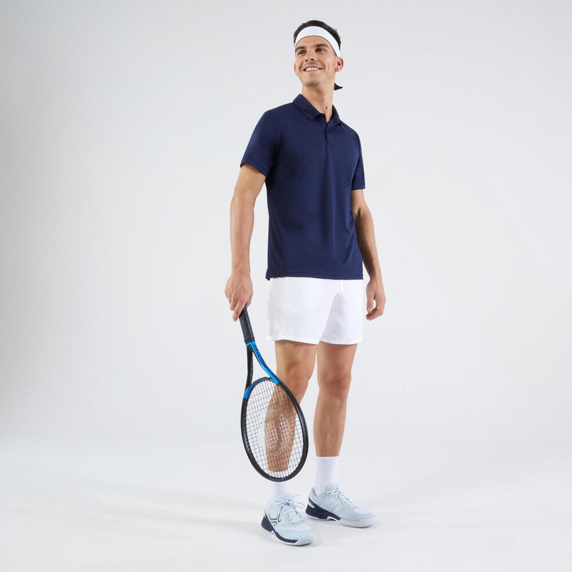 데카트론 남성 테니스 폴로 반팔 셔츠 에센셜 100 스틸 블루(DECATHLON Tennis Short-Sleeve Polo Shirt Essential 100 Steel Blue) - 2
