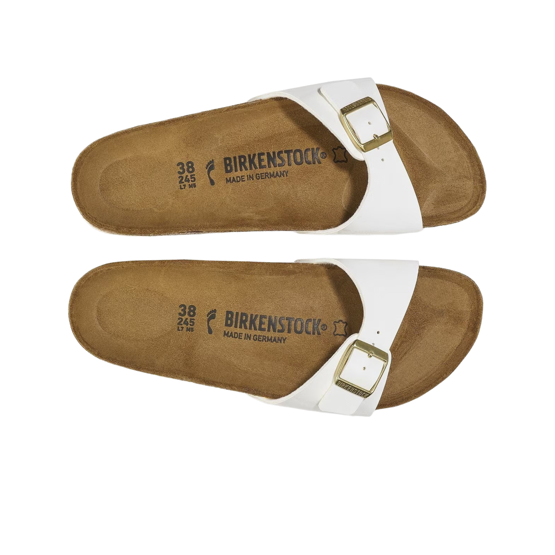 (W) 버켄스탁 마드리드 비르코 플로 페이턴트 화이트 - 내로우((W) Birkenstock Madrid Birko Flor Patent White - Narrow) - 2