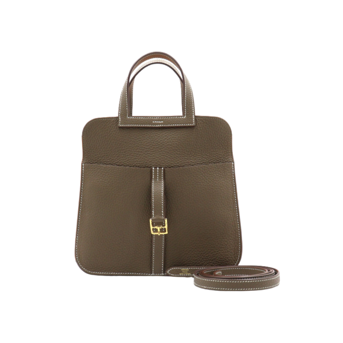 IT585D3EDMVN Hermes Halzan 25 Etoupe Gold Hardware